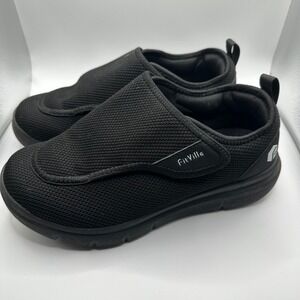 FitVille Black Mesh Slip On Comfort Men's 8.5 Wide diabetic shoes